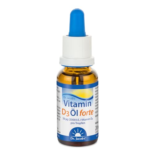 Dr. Jacob's Vitamin D3 Öl forte 20 ml I 2000 I.E. 50 µg D3 pro Tropfen I optimal bioverfügbar I 640 Tropfen, 1.280.000 I.E - Bild 3