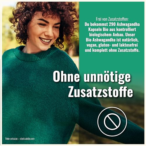 BIO Ashwagandha Kapseln hochdosiert - 290 Ashwagandha Bio Kapseln - Ashwagandha Hochdosiert Ashwaganda - Aus Biologischem Anbau - Bild 5