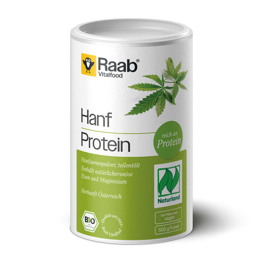 Raab Vitalfood Bio Hanf-Protein 500 g, rein pflanzlich, Protein-Pulver mit 49 % Protein, Hanf-Mehl, Eiweiß-Shake, vegan, glutenfrei - Bild 1