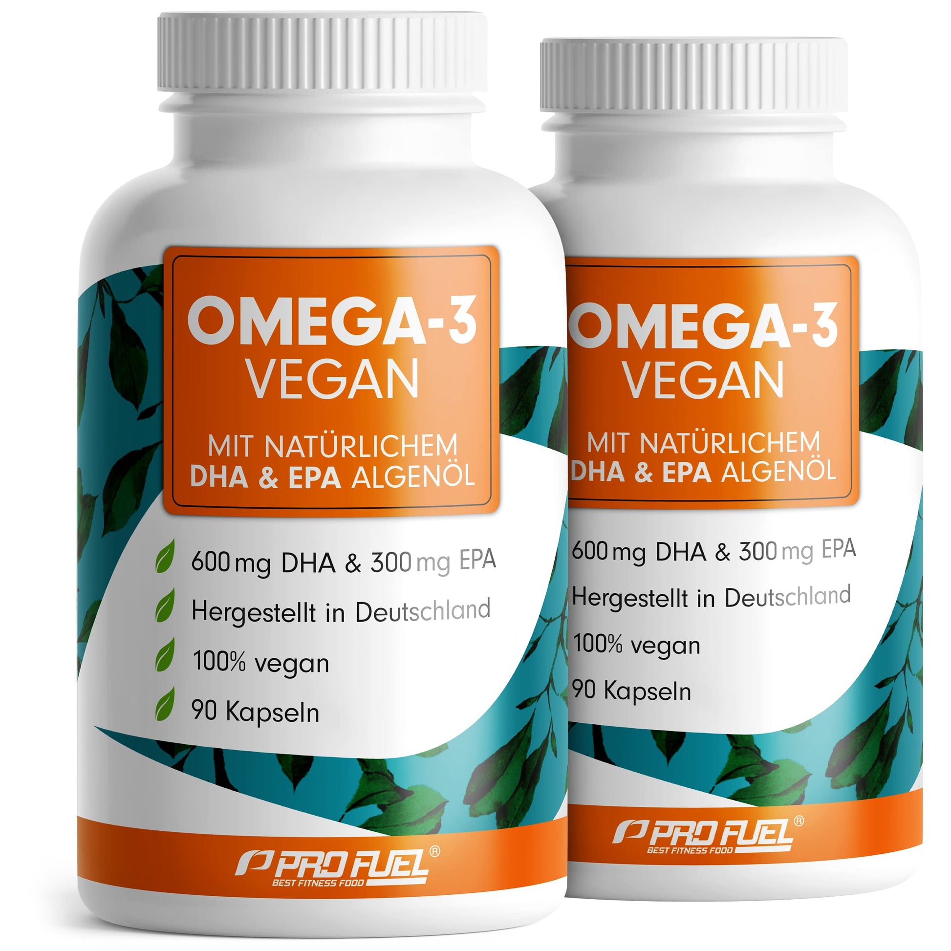 Omega-3 vegan Kapseln 180x - 2000 mg Algenöl pro Tag - hochdosiert mit 600mg DHA + 300mg EPA - hochwertige Omega-3 Algenöl Kapseln vegan - DHA:EPA Verhältnis 2:1 - laborgeprüft mit Analyse-Zertifikat - Bild 1